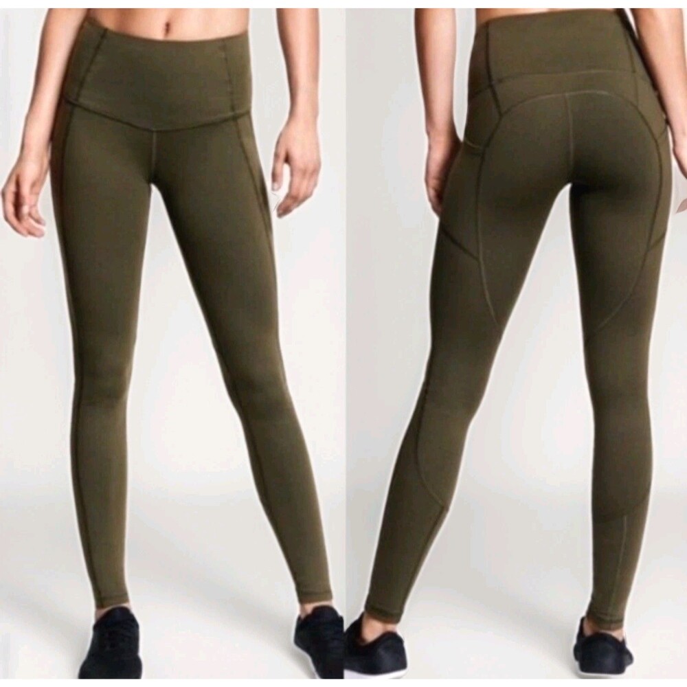 Victoria's Secret VSX Sport Leggings Hi Rise Tight Knockout Pocket Olive Small